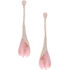 Diamond & Pink Opal  - Earrings - 