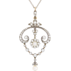 Diamond and Pearl Drop Pendant, c 1880s - Collane - 
