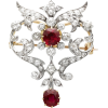 Diamond and ruby brooch 1910s - Other jewelry - 