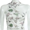 Dinosaur Print Asymmetric Halter Vest - Shirts - $17.99  ~ £13.67