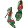 Dior Green Koi Satin Heels - Туфли на платформе - £272.00  ~ 307.39€