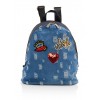 Distressed Denim Graphic Patch Backpack - Backpacks - $19.99 