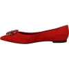 Dolce Gabbana Red Suede Crystals Flats - Sapatilhas - 