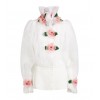 Dolce & Gabbana Silk Floral Appliqué Blo - Рубашки - длинные - 