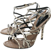 Dolce and Gabbana Beige Python Ankle Str - Sandalias - 