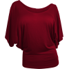 Dolman Sleeve Top Burgundy - T-shirts - $15.00 