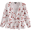 Dot Cherry Printed Chest Lace-Up Shirt - Camisas - $25.99  ~ 22.32€