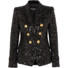 Double-breasted sequinned chiffon blazer - Marynarki - 