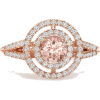 Double Halo Engagement Ring, Morganite R - Rings - 