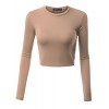 Doublju Basic Long Sleeve Crop Top For Women With Plus Size - Top - $13.99  ~ £10.63
