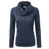 Doublju Cowl Neck Heather Knit Sweater Top for Women with Plus Size (Made in USA) - Koszulki - krótkie - $19.99  ~ 17.17€