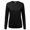 Doublju Crewneck Loose Fit Raglan Sleeve Fleece Pullover Sweatshirt For Women - Pullovers - $18.99 