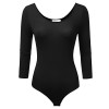 Doublju Scoopneck Rayon & Ribbed Knit Bodysuit for Women with Plus Size (Made in USA) - Spodnje perilo - $13.99  ~ 12.02€