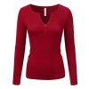 Doublju Sexy Deep V-Neck Henley T-Shirt For Women - Majice - kratke - $15.99  ~ 13.73€