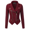 Doublju Slim Fit Asymmetrical Zip-Up Moto Jacket - Jacken und Mäntel - $28.99  ~ 24.90€