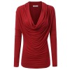 Doublju Soft Knit Cowl Neck Blouse Top for Women with Plus Size (Made in USA) - トップス - $21.99  ~ ¥2,475