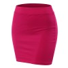 Doublju Stetch Knit Bodycon Mini Skirt for Women with Plus Size (Made in USA) - Spudnice - $14.99  ~ 12.87€