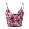 Doublju V Neck Floral Printing Girlish Crop Tank Top For Women With Plus Size - Top - $8.99 