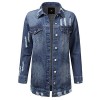 Doublju Vintage Button Down Denim Jacket For Women With Plus Size - 外套 - $25.99  ~ ¥174.14