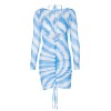 Drawstring pleated net gauze dress with straps and chest set - sukienki - $25.99  ~ 22.32€