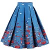 Dressever Women's Vintage A-Line Printed Pleated Flared Midi Skirts - Dresses - $8.99 