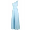 Dressever Women's Long One Shoulder Bridesmaid Chiffon Prom Evening Dress - ワンピース・ドレス - $45.90  ~ ¥5,166