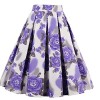 Dressever Women's Vintage A-line Printed Pleated Flared Midi Skirts - Skirts - $14.88 