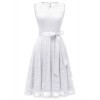 Dressystar Women's Floral Lace Dress Short Bridesmaid Dresses with Sheer Neckline - ワンピース・ドレス - $25.99  ~ ¥2,925