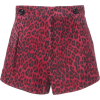 Dundas Leopard Print Suede Mini Shorts - Hlače - kratke - 