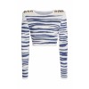 Dundas Striped Cropped Knit Top - Puloverji - 