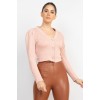 Dusty Blush Geometric Cami Puff Sleeves Blazer Top Set - Chaquetas - $23.65  ~ 20.31€