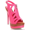 Pink Platform Heels - Platformy - 