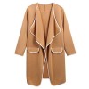 ELESOL Women's Draped Long Coat Waterfall Open Front Trench Coat Cardigan - Outerwear - $12.99 