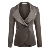 ELESOL Women's Slim Fit Blazer Casual Work Double Breasted Peplum Crop Jacket - Shirts - $27.99 