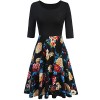 ELESOL Women's Vintage Patchwork Flare Dress A-line Floral Party Dress - sukienki - $12.99  ~ 11.16€