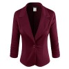 ELF FASHION Women Casual Work Knit Office Blazer Jacket Made in USA (Size S~3XL) - Jacket - coats - $23.99 
