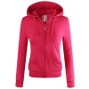 ELF FASHION Women Lightweight Cotton Hoodie Casual Long Sleeve Zip-up Jacket W/Kangaroo Pocket (Size S~3XL) - Majice - dolge - $19.95  ~ 17.13€