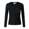 ELF FASHION Women Top Button Crew Neck Cardigun Sweater (Size S~3XL) - Pulôver - $13.99  ~ 12.02€