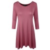 ELF FASHION Womens 3/4 Sleeve Loose Fit Swing Tunic Tops Basic T Shirt - Туники - $12.99  ~ 11.16€
