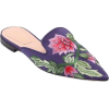 EMBROIDERED SATIN MULES - Loafers - 