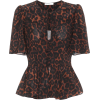 ERDEM Laliya leopard-print silk top - Koszule - krótkie - 