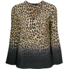 ETRO V-neck leopard print blouse - 長袖シャツ・ブラウス - 