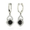 Earrings Black With Diamonds - Серьги - 