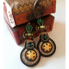 Earrings from buttons. Statement earring - イヤリング - 