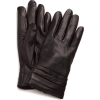 Echo Design Women's Leather Pleated Cuff Glove with Cashmere Blend Black - Gloves - $16.34 