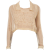 Edwardian Ecru Silk Chiffon blouse 1910s - Long sleeves shirts - 