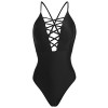 Ekouaer Womens One Piece Swimsuit Sexy Hollow Out V Neck Cross Back Monokini - Swimsuit - $5.99 