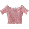 Elastic fold printing dot T-shirt - 半袖衫/女式衬衫 - $25.99  ~ ¥174.14