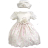 Elegant Baby Girl Ivory Pink Dress & Hat. Available in 12,18,24,36 Months - ワンピース・ドレス - $30.90  ~ ¥3,478