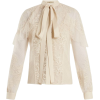 Elie Saab Tie-neck lace and tulle blouse - Camisas manga larga - 